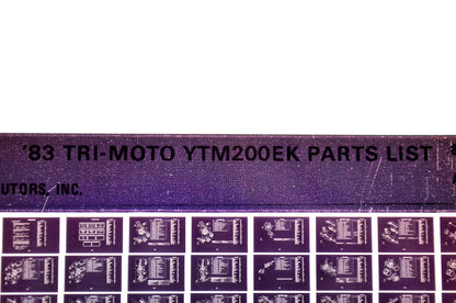 OEM Yamaha YTM200EK 1983/April 22 '83 Tri-Moto Parts List Microfiche