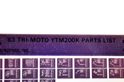 OEM Yamaha YTM200K 1983/July 22 '83 Tri-Moto Parts List Microfiche
