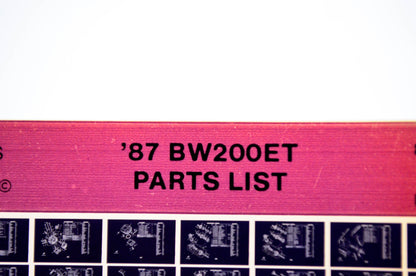 OEM Yamaha BW200ET 1986/December 23 '87 Parts List Microfiche