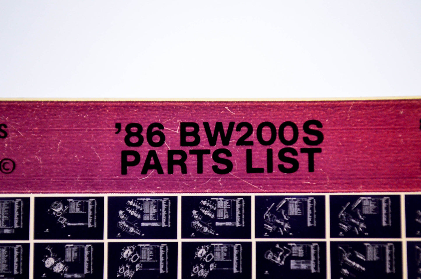 OEM Yamaha BW200S 1985/December 12 '86 Parts List Microfiche