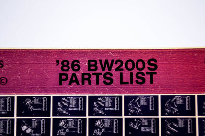 OEM Yamaha BW200S 1985/December 12 '86 Parts List Microfiche