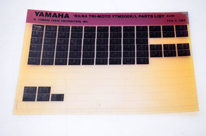OEM Yamaha YTM200K/L 1984/February 3 '83 - '84 Tri-Moto Parts List Microfiche