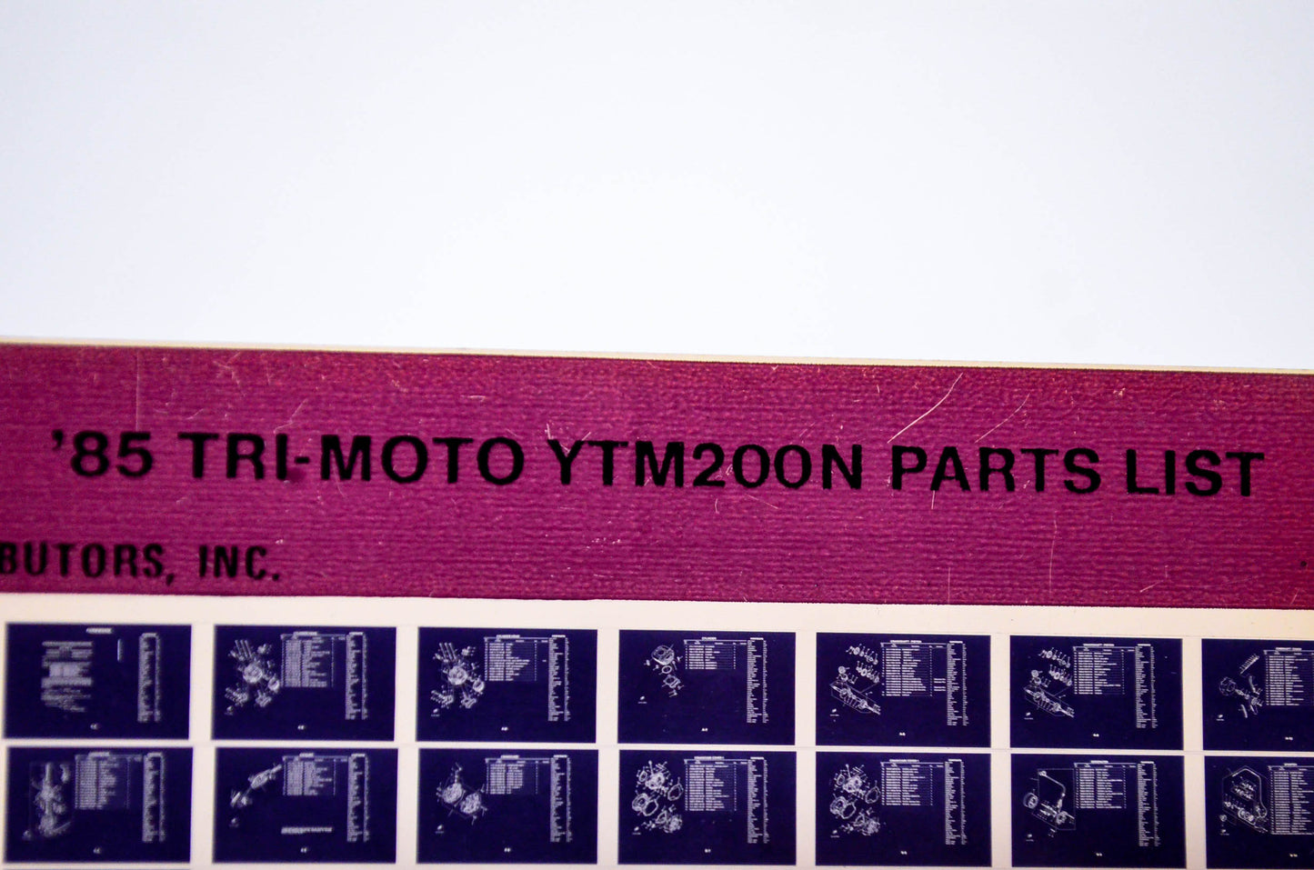 OEM Yamaha YTM200N 1984/June 7 '85 Tri-Moto Parts List Microfiche