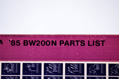 OEM Yamaha BW200N 1985/April 16 '85 Parts List Microfiche