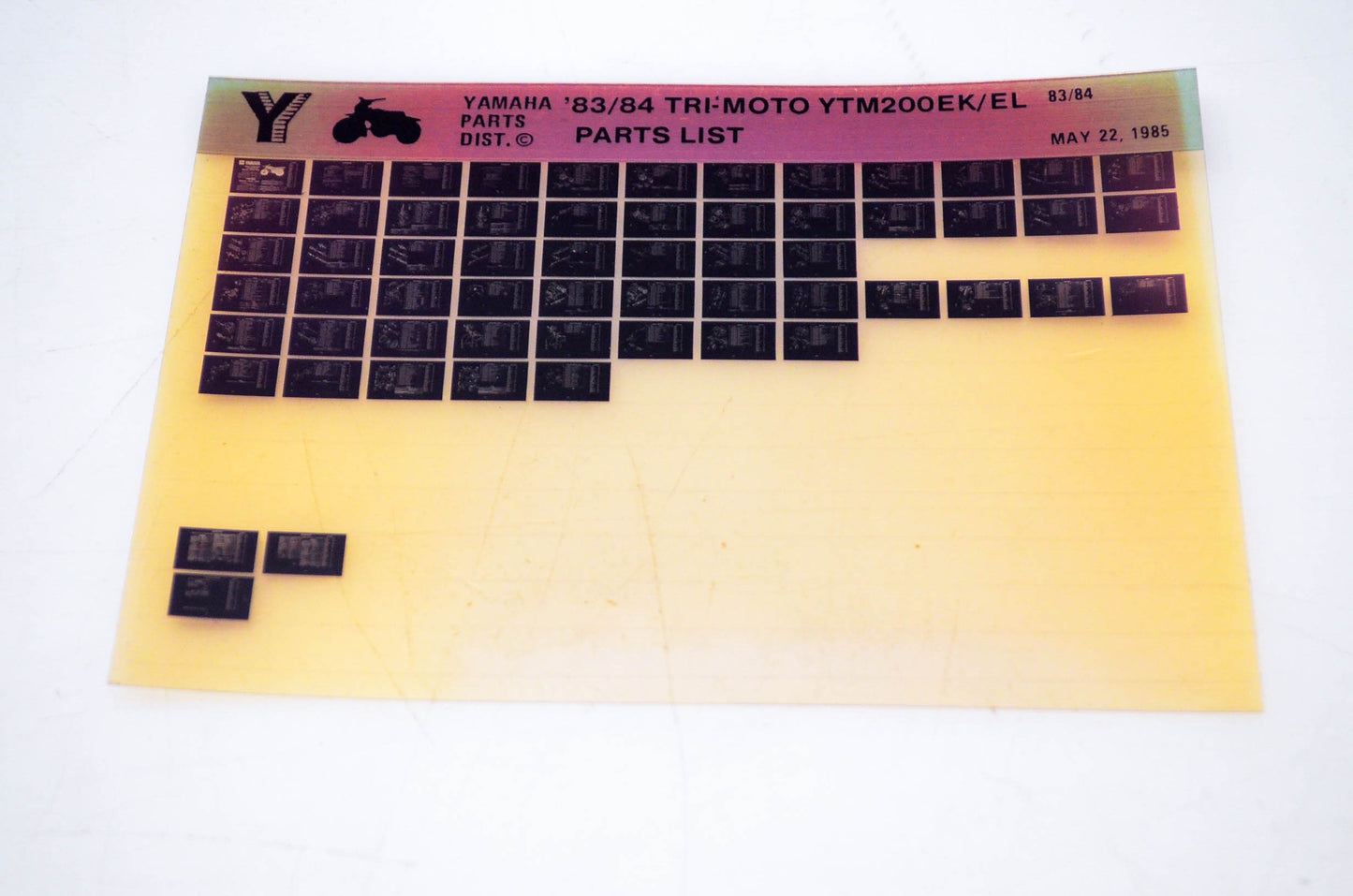 OEM Yamaha YTM200EK/EL 1985/May 22 '83 - '84 Tri-Moto Parts List Microfiche