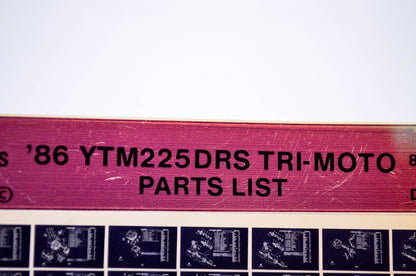 OEM Yamaha YTM225DRS 1985/December 18 '86 Tri-Moto Parts List Microfiche