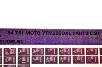 OEM Yamaha YTM225DXL 1983/June 13 '84 Tri-Moto Parts List Microfiche