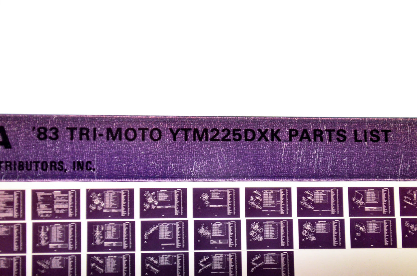 OEM Yamaha YTM225DXK 1983/April 22 '83 Tri-Moto Parts List Microfiche