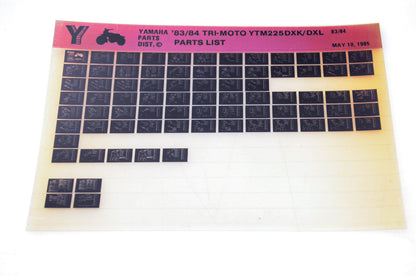 OEM Yamaha YTM225DXK/DXL 1985/May 10 '83 - '84 Tri-Moto Parts List Microfiche