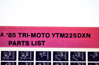 OEM Yamaha YTM225DXN 1985/April 22 '85 Tri-Moto Parts List Microfiche