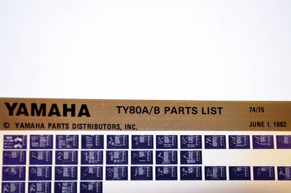 OEM Yamaha TY80A/B 1982/June 1 '74 - '75 Parts List Microfiche