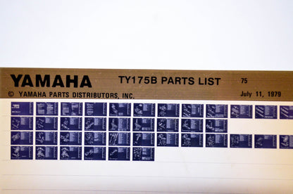 OEM Yamaha TY175B 1979/July 11 '75 Parts List Microfiche