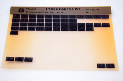 OEM Yamaha TY250C 1977/May 23 '77 Parts List Microfiche