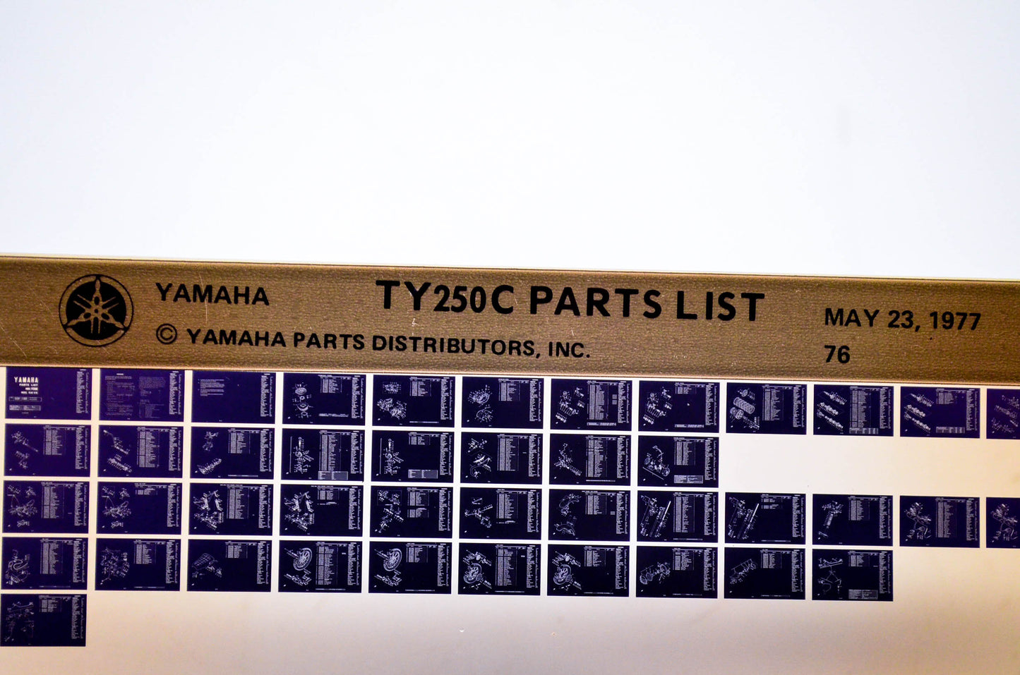 OEM Yamaha TY250C 1977/May 23 '77 Parts List Microfiche
