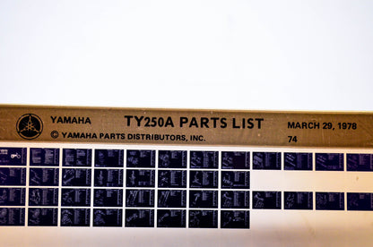 OEM Yamaha TY250A 1978/March 29 '74 Parts List Microfiche