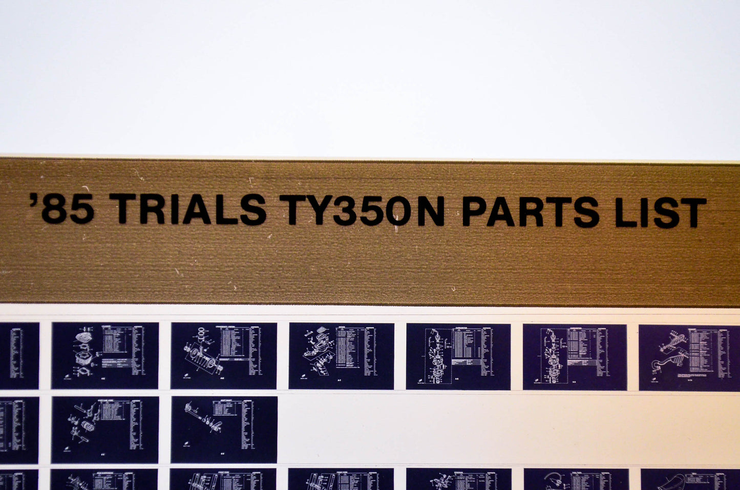 OEM Yamaha TY350N 1984/December 12 '85 Trials Parts List Microfiche