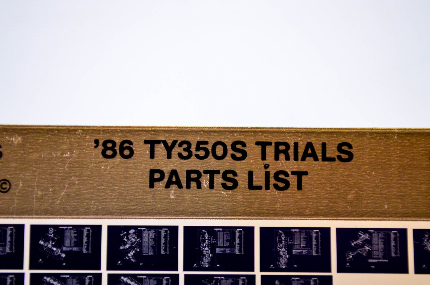 OEM Yamaha TY350S 1986/August 25 '86 Trials Parts List Microfiche