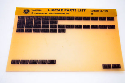 OEM Yamaha LB802AE 1978/March 13 '78 Parts List Microfiche