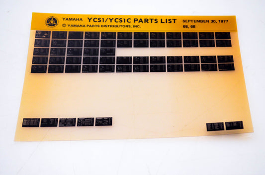 OEM Yamaha YCS1/YCS1C 1977/September 30 '68 Parts List Microfiche