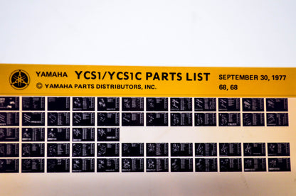 OEM Yamaha YCS1/YCS1C 1977/September 30 '68 Parts List Microfiche