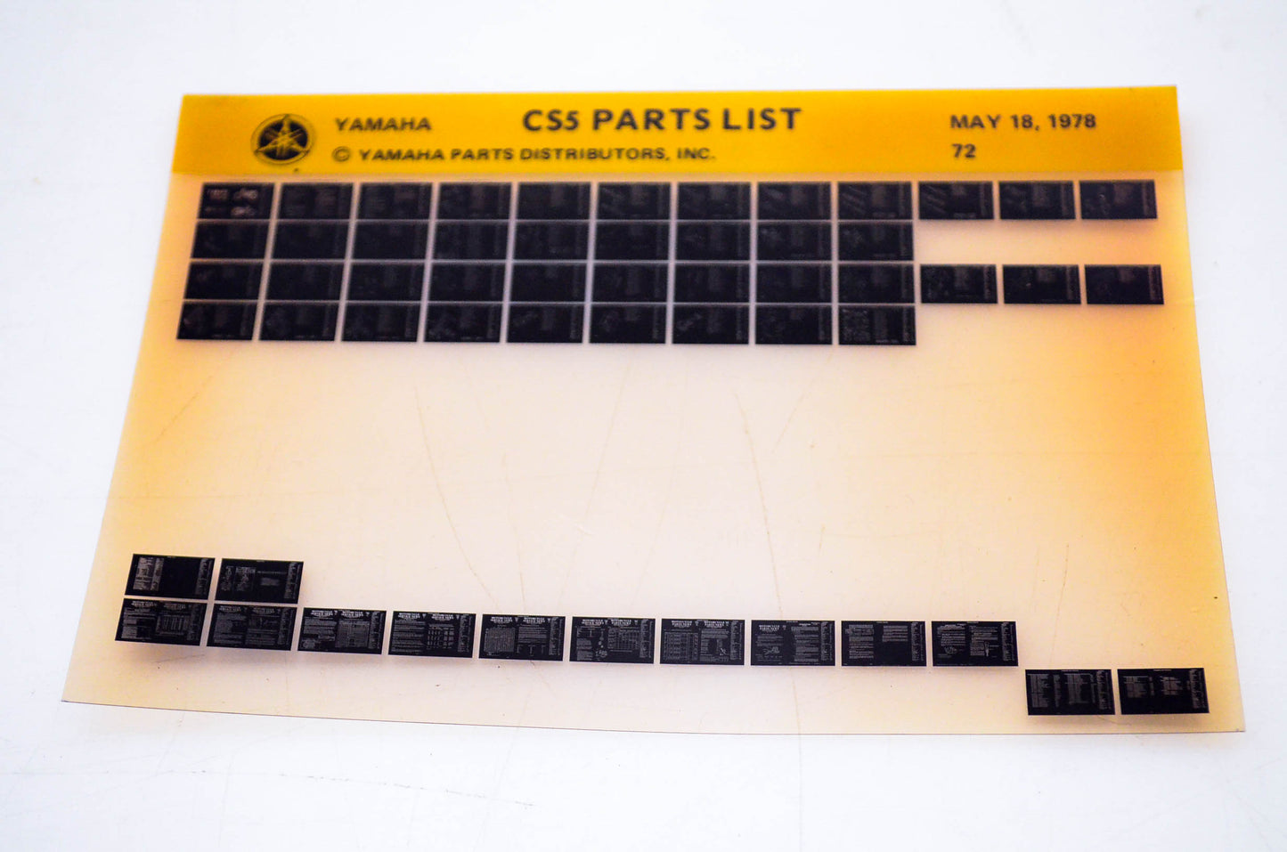 OEM Yamaha CS5 1978/May 18 '72 Parts List Microfiche