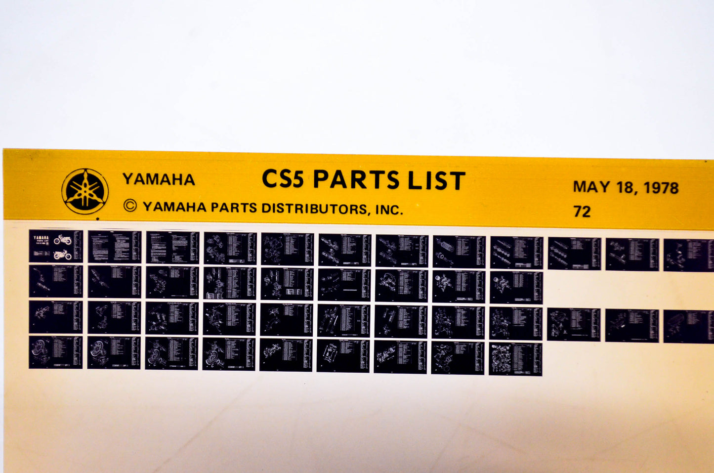 OEM Yamaha CS5 1978/May 18 '72 Parts List Microfiche