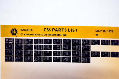 OEM Yamaha CS5 1978/May 18 '72 Parts List Microfiche