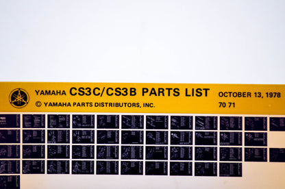 OEM Yamaha CS3C/CS3B 1978/October 13 '70 - '71 Parts List Microfiche