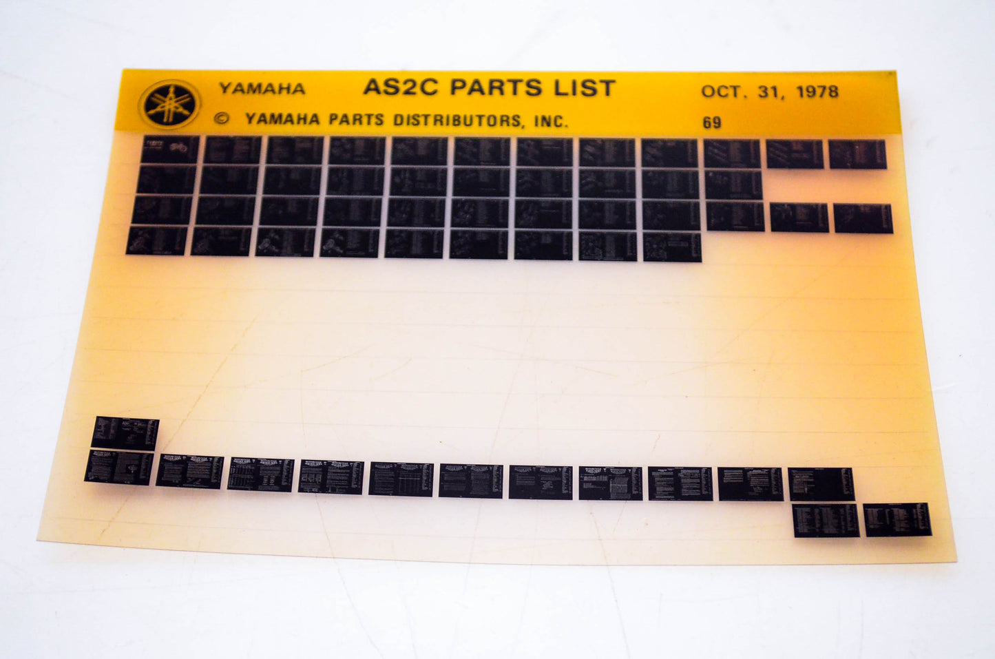 OEM Yamaha AS2C 1978/October 31 '69 Parts List Microfiche