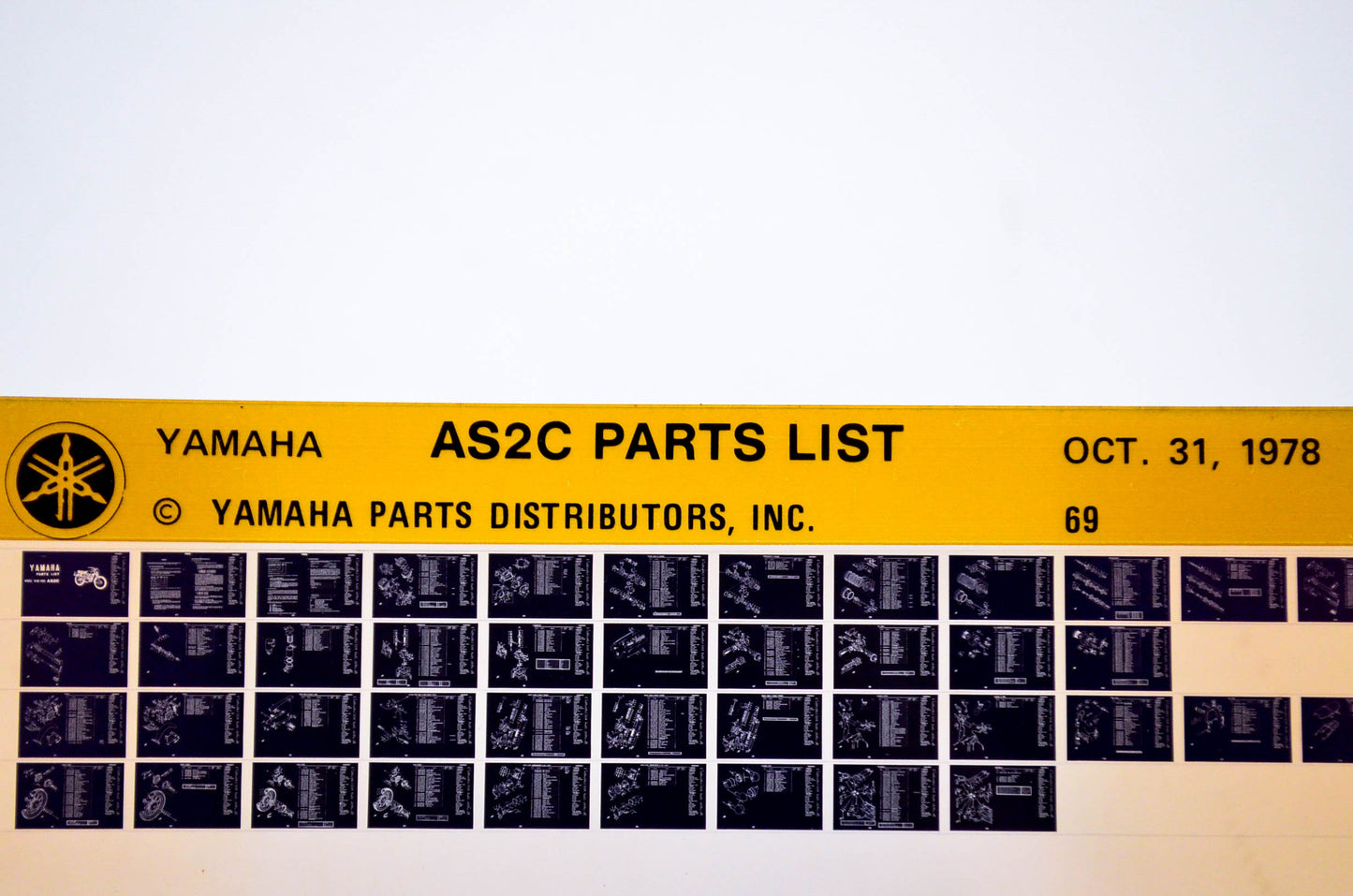 OEM Yamaha AS2C 1978/October 31 '69 Parts List Microfiche