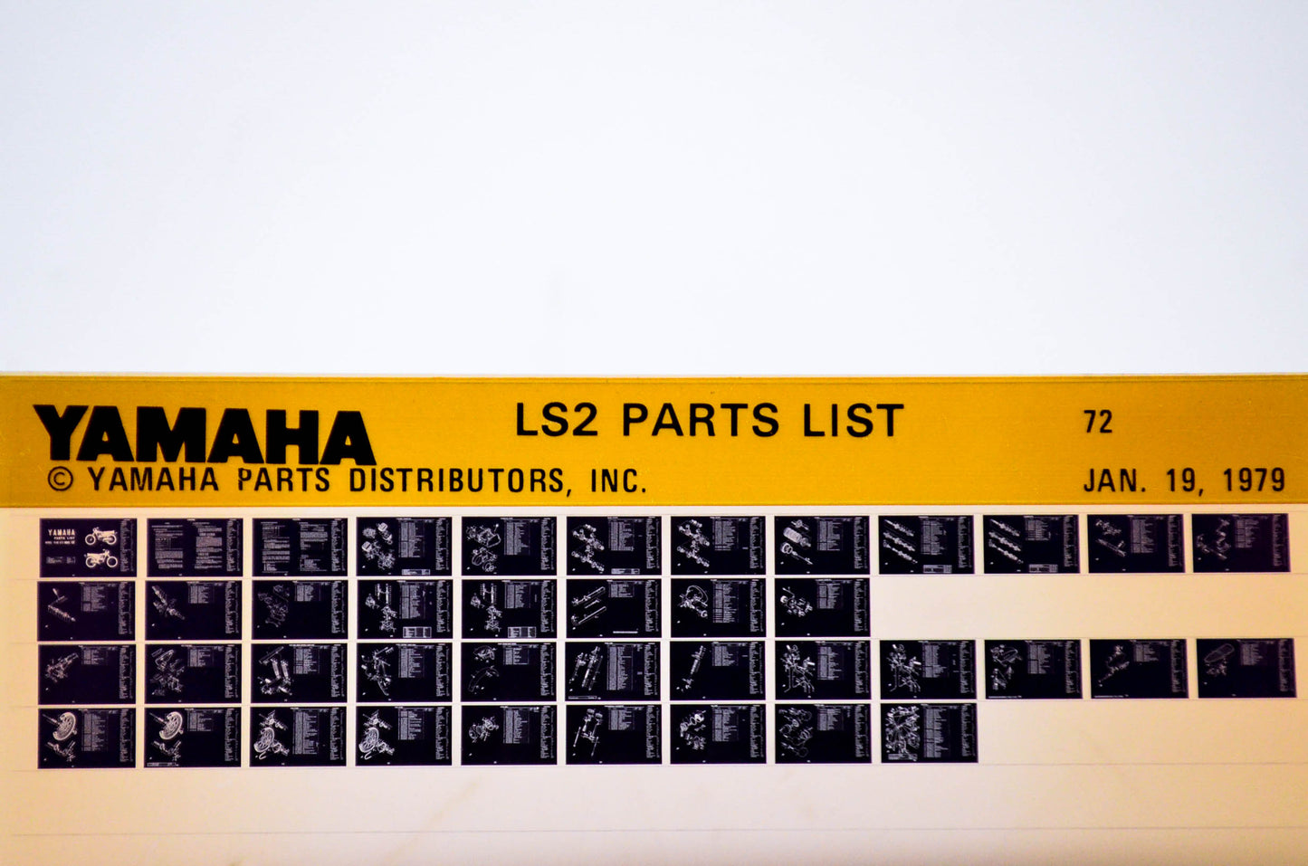 OEM Yamaha LS2 1979/January 19 '72 Parts List Microfiche