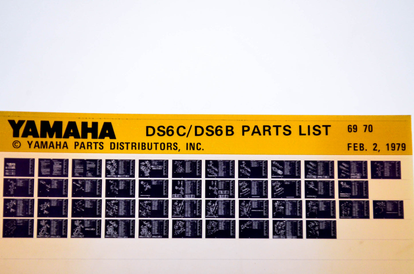 OEM Yamaha DS6 C/ DS6B 1979/February 2 '69 - '70 Parts List Microfiche