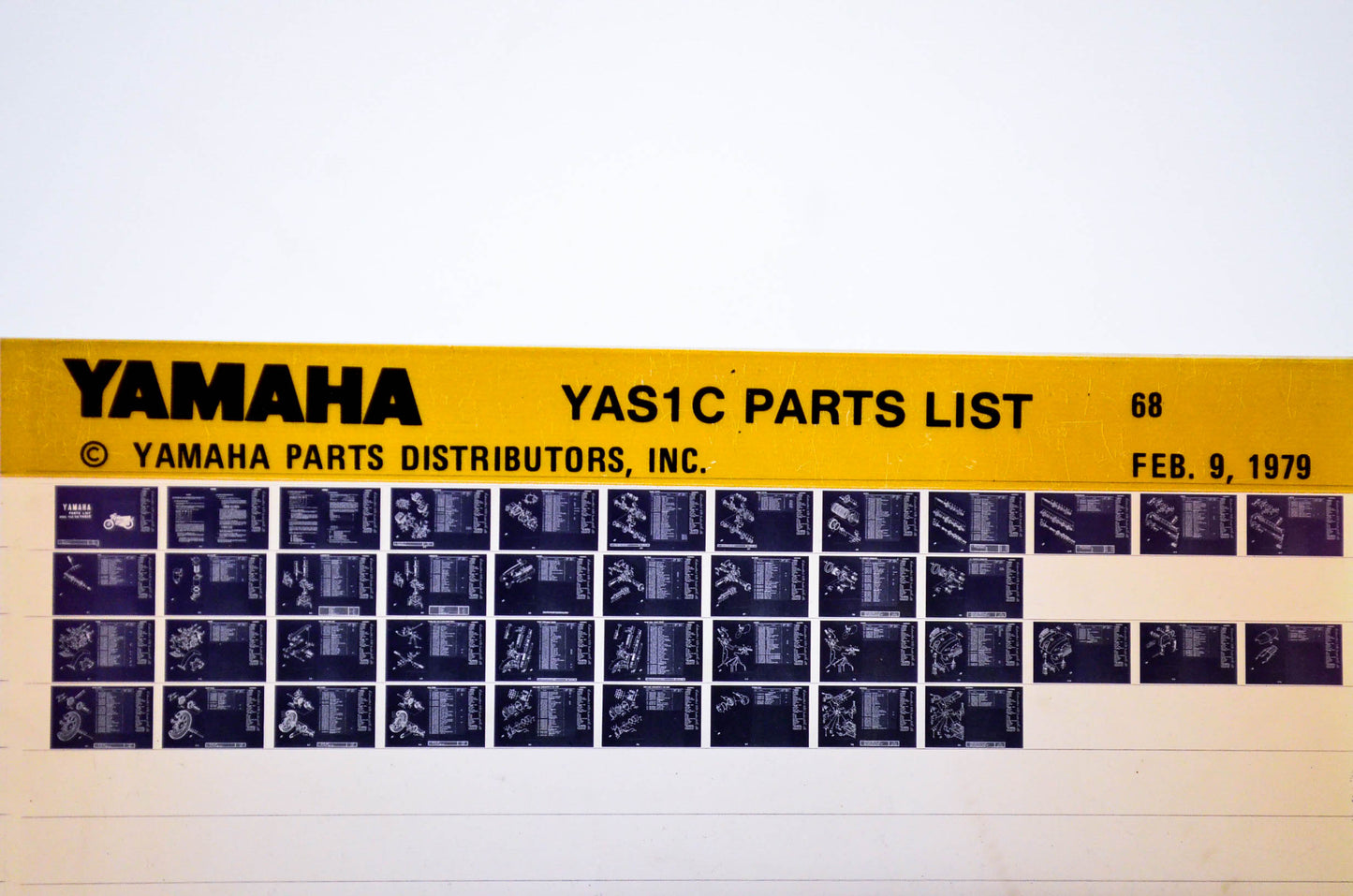 OEM Yamaha YAS1C 1979/February 9 '68 Parts List Microfiche