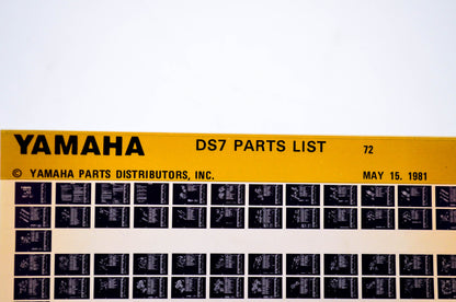 OEM Yamaha DS7 1981/May 15 '72 Parts List Microfiche