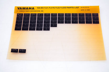 OEM Yamaha YJ1/YJ1K/YJ2/YJ2S 1984/April 5 '64 - '65 Parts List Microfiche