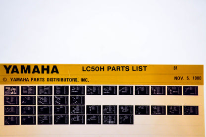 OEM Yamaha LC50H 1980/November 5 '81 Parts List Microfiche