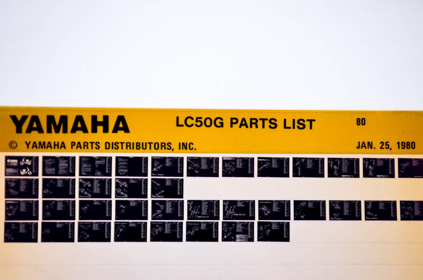 OEM Yamaha LC50G 1980/January 25 '80 Parts List Microfiche