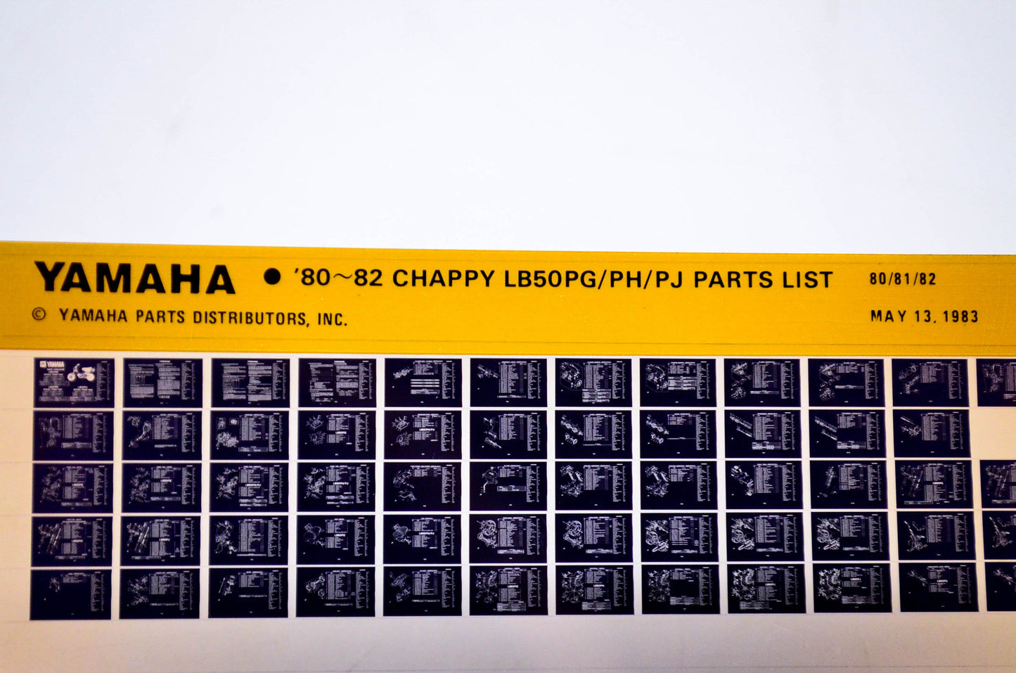 OEM Yamaha LB50PG/PH/PJ 1983/May 13 '80 - '82 Chappy Parts List Microfiche