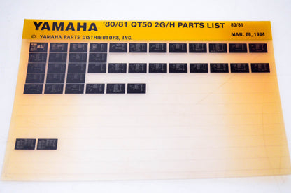 OEM Yamaha QT50 2G/H 1984/March 28 '80 - '81 Parts List Microfiche