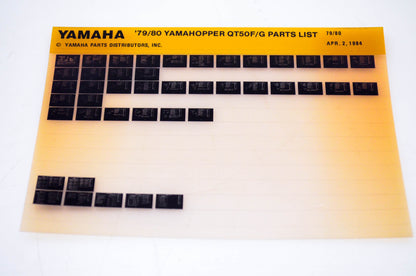 OEM Yamaha QT50F/G 1984/April 2 '79 - '80 Yamahopper Parts List Microfiche
