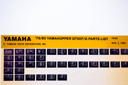 OEM Yamaha QT50F/G 1984/April 2 '79 - '80 Yamahopper Parts List Microfiche