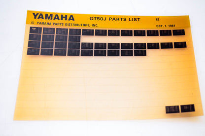 OEM Yamaha QT50J 1981/October 1 '82 Parts List Microfiche