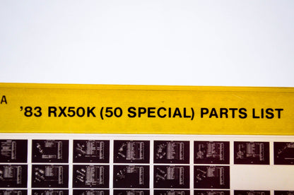 OEM Yamaha RX50K 1984/August 2 '83 50 Special Parts List Microfiche