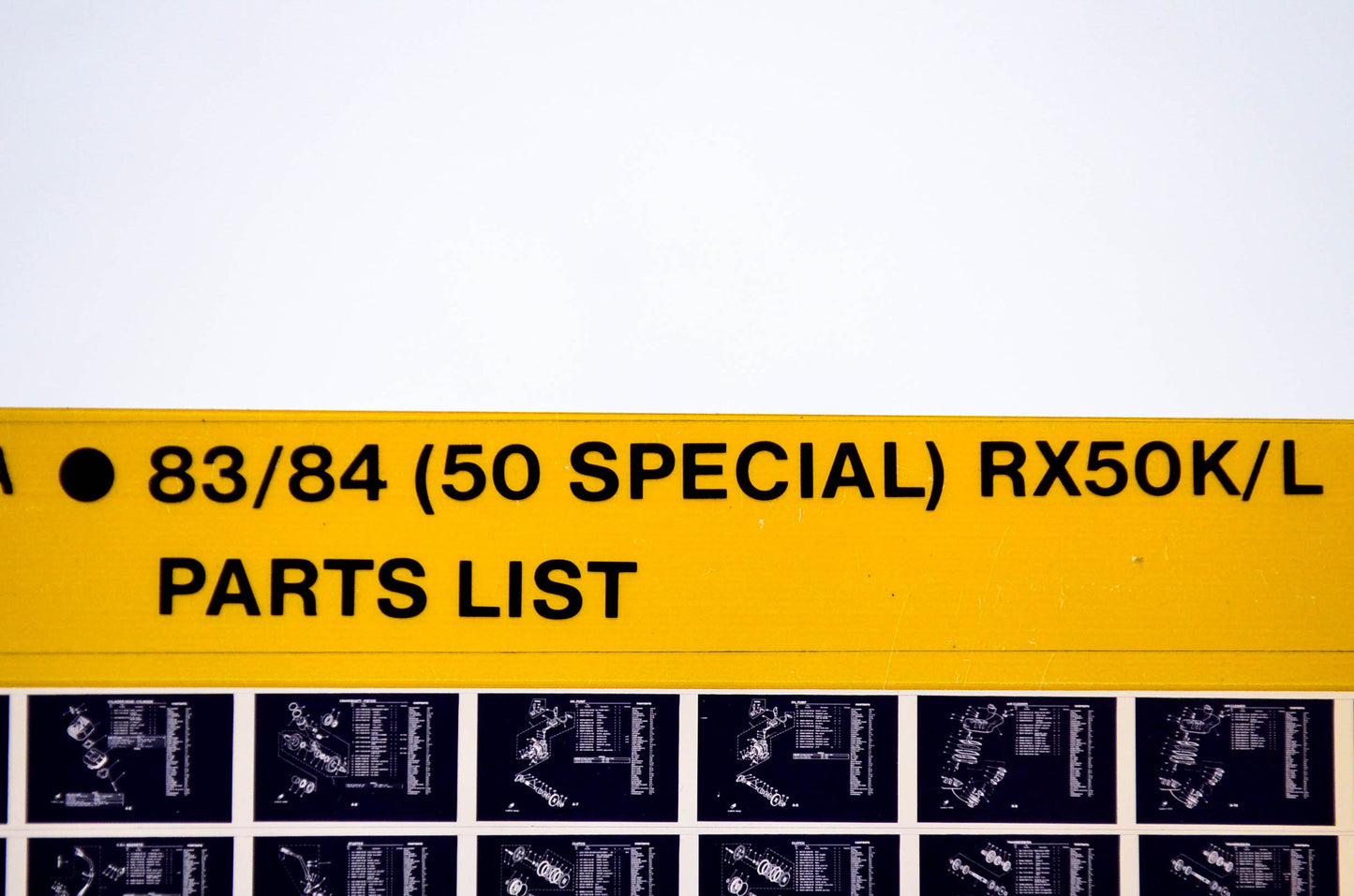 OEM Yamaha RX50K/L 1985/June 5 '83 - '84 50 Special Parts List Microfiche