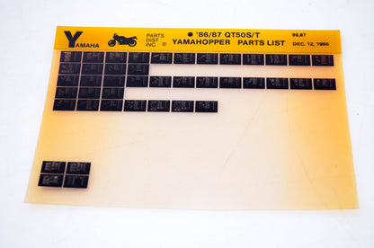 OEM Yamaha QT50S/T 1986/December 12 '86 - '87 Yamahopper Parts List Microfiche