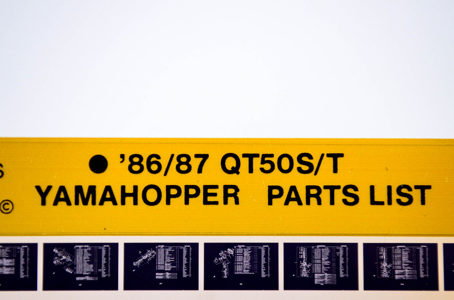 OEM Yamaha QT50S/T 1986/December 12 '86 - '87 Yamahopper Parts List Microfiche