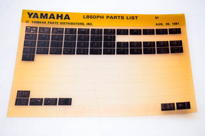 OEM Yamaha LB50PH 1981/August 20 '81 Parts List Microfiche