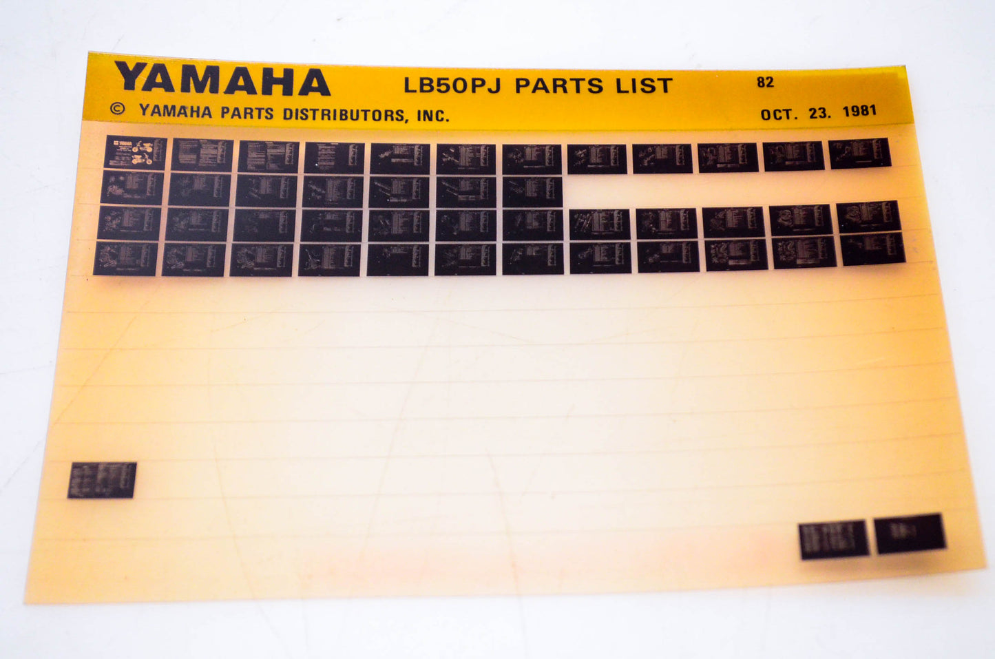 OEM Yamaha LB50PJ 1981/October 23 '82 Parts List Microfiche