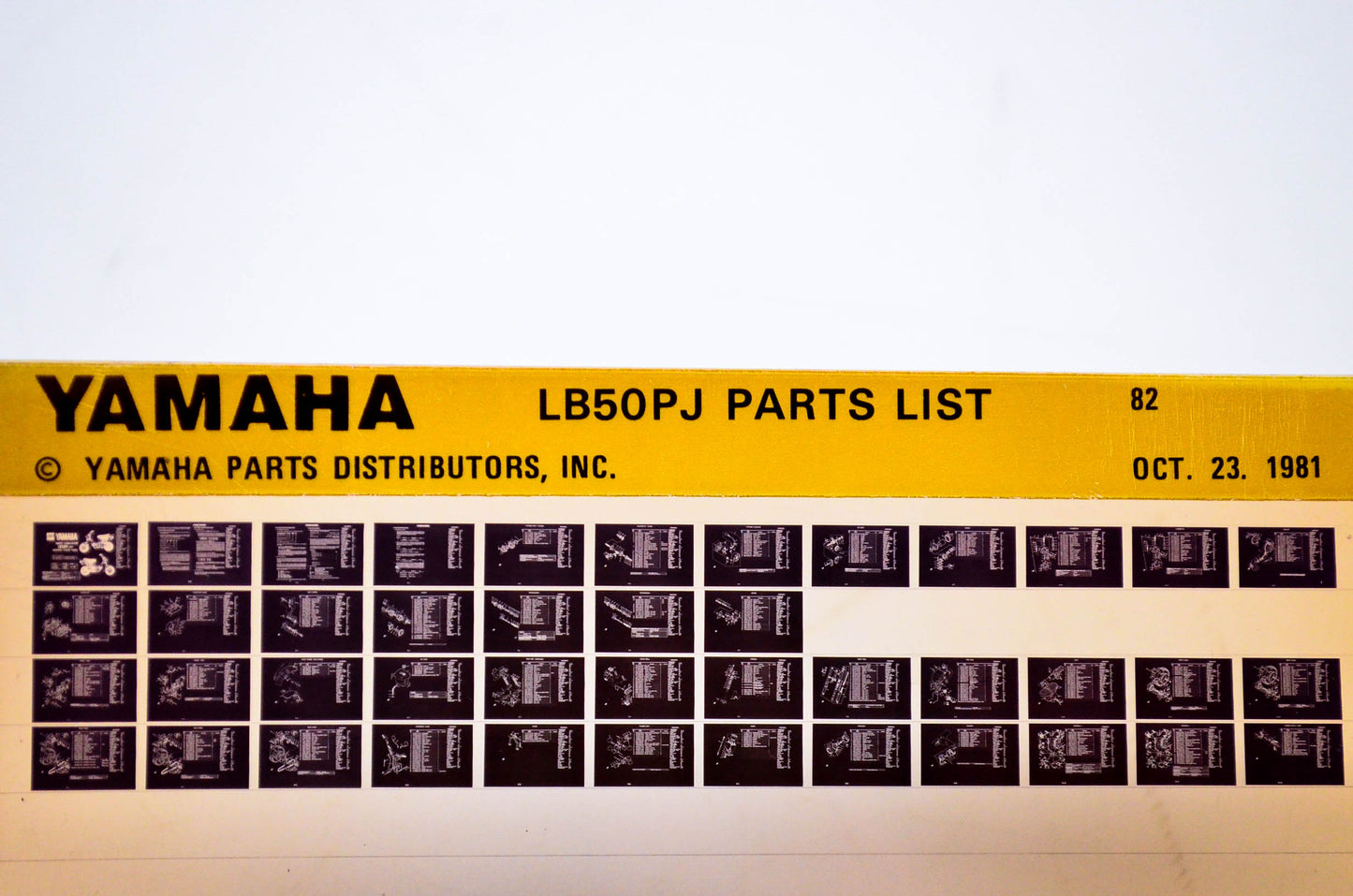 OEM Yamaha LB50PJ 1981/October 23 '82 Parts List Microfiche