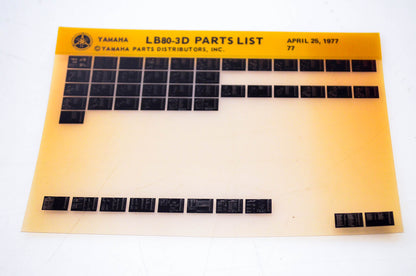 OEM Yamaha LB80-3D 1977/April 25 '77 Parts List Microfiche